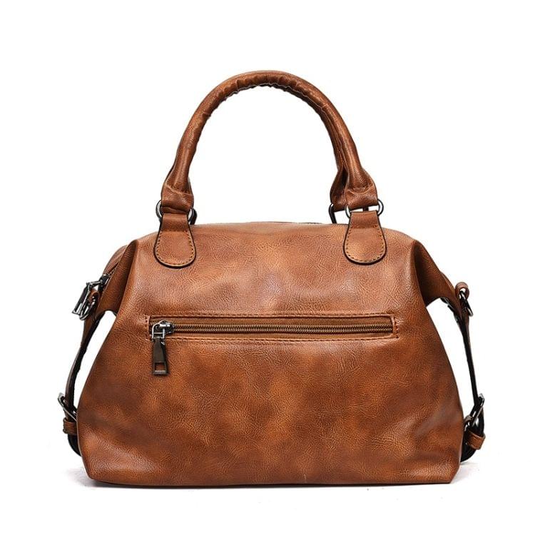 Fashion Casual Retro Oil PU Shoulder Bag Ladies Handbag Messenger Bag (Grey)