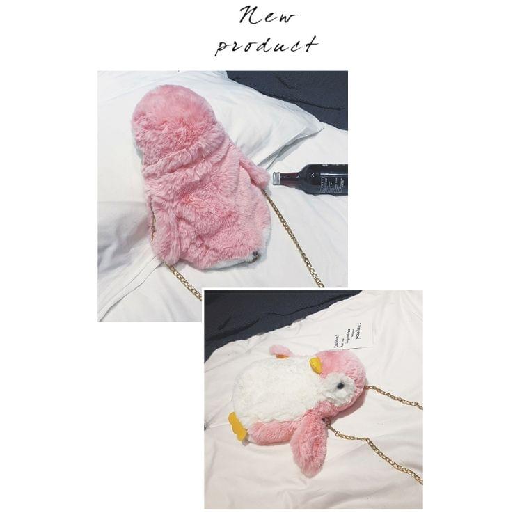 Penguin Plush Shoulder Bag Messenger Bag Ladies Handbag Chain Bag (Pink)