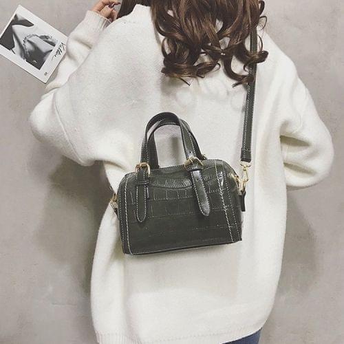 Fashion Shiny PU Leather Small Square Handbag Ladies Shoulder Messenger Bag(Green)