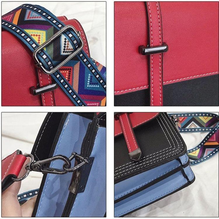 Dual-side PU Leather Single Shoulder Bag Ladies Handbag Messenger Bag (Brown)