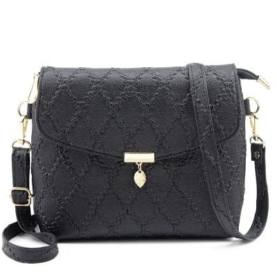 Small Handbags Women Leather Shoulder Mini Crossbody Bag Long Strap Clutch(Black)