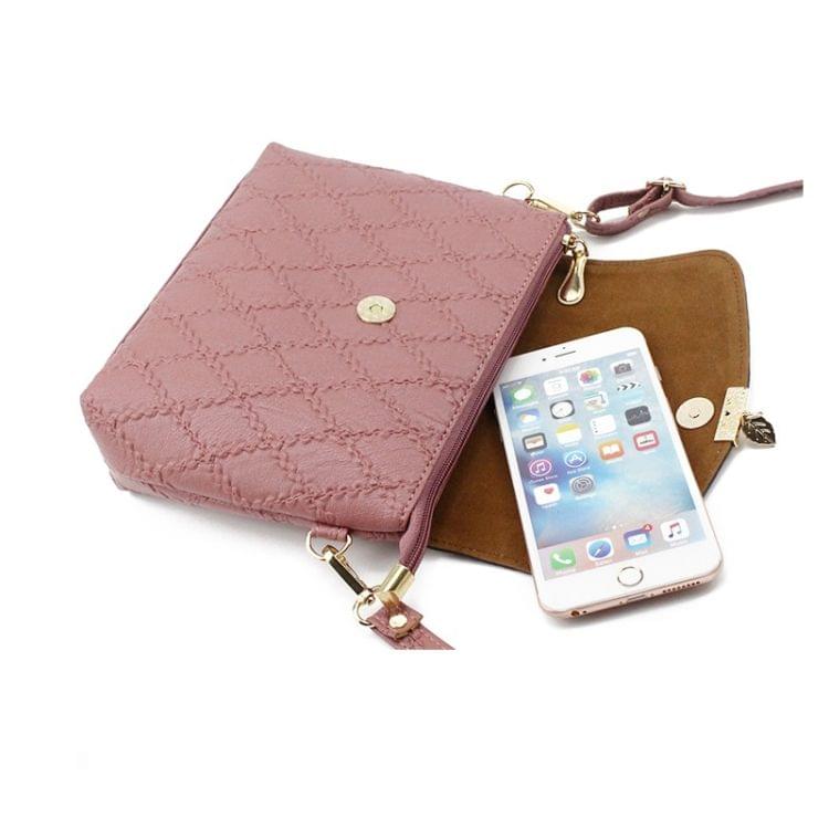 Small Handbags Women Leather Shoulder Mini Crossbody Bag Long Strap Clutch(Black)