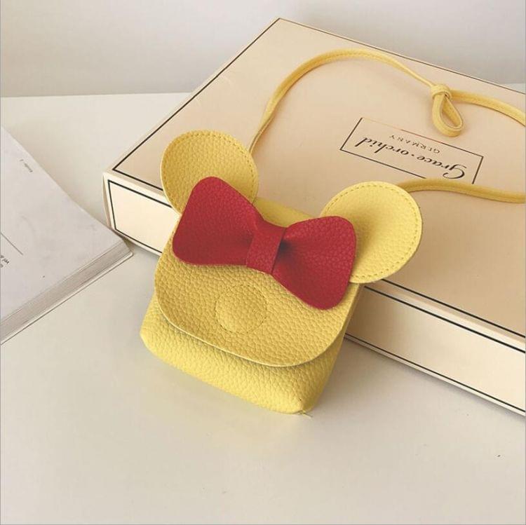 3 PCS Mini  Children Bowknot Handbag For Girls Cartoon PU Leather Shoulder Bag(Red)