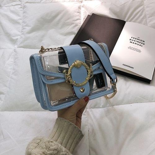 Clear Single Shoulder Bag Ladies Handbag Messenger Bag (Blue)