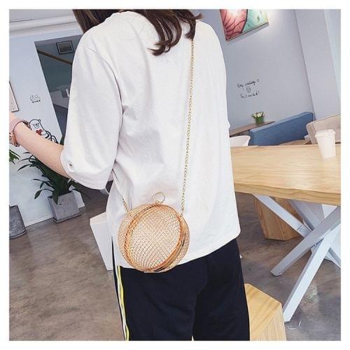 Personality Fashion Alloy Ball Chain-strap Single Shoulder Bag Ladies Messenger Bag Handbag (Gold)