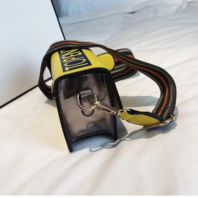 Fashion PU Shoulder Bag Square Bag Ladies Handbag Messenger Bag (Yellow)