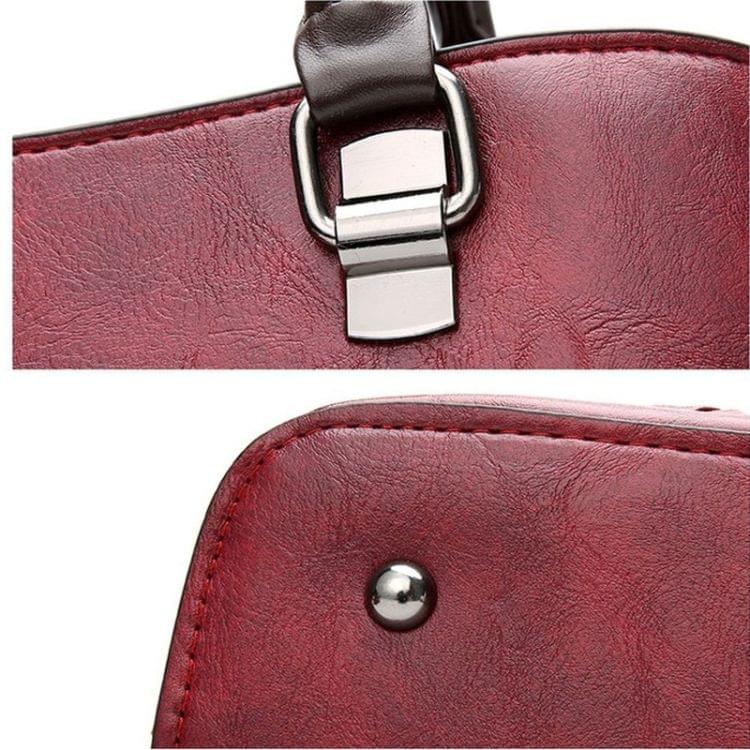 Unique Bottom Knitting Leisure Fashion PU Slant Shoulder Bag Handbag(Brown)