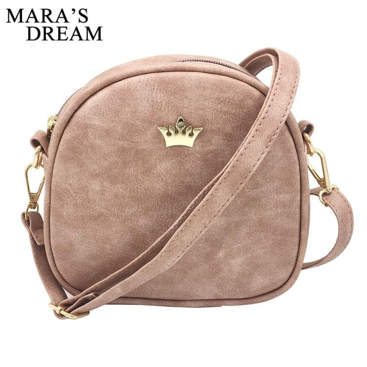 Fashion Women Handbag Messenger Bags PU Leather Shoulder Bag Lady Crossbody Mini Bag Female Crown Evening Bags(Grey)