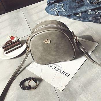 Fashion Women Handbag Messenger Bags PU Leather Shoulder Bag Lady Crossbody Mini Bag Female Crown Evening Bags(Grey)