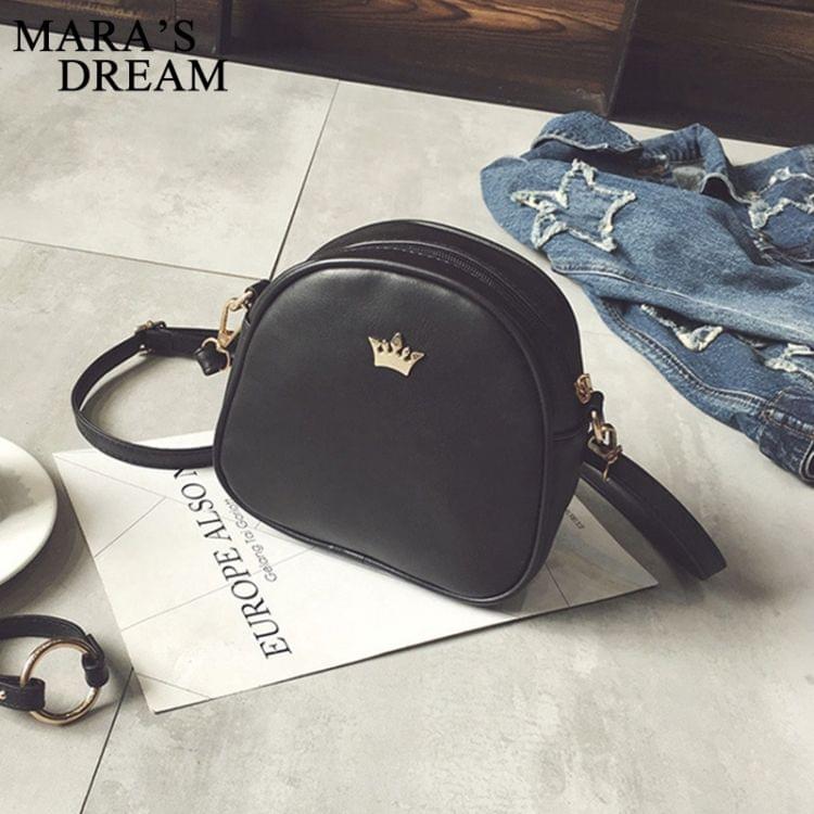 Fashion Women Handbag Messenger Bags PU Leather Shoulder Bag Lady Crossbody Mini Bag Female Crown Evening Bags(Grey)
