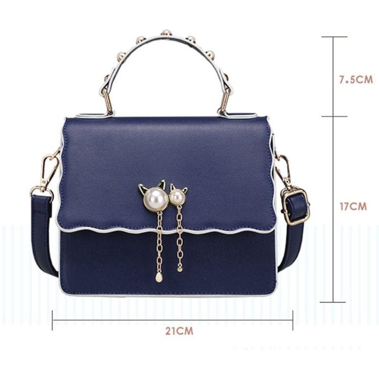Pearl PU Leather Single Shoulder Bag Ladies Crossbody Handbag (White)