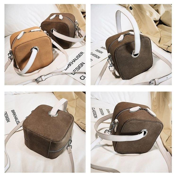 Square Bag Matte PU Leather Single Shoulder Bag Ladies Handbag Messenger Bag (Yellow)