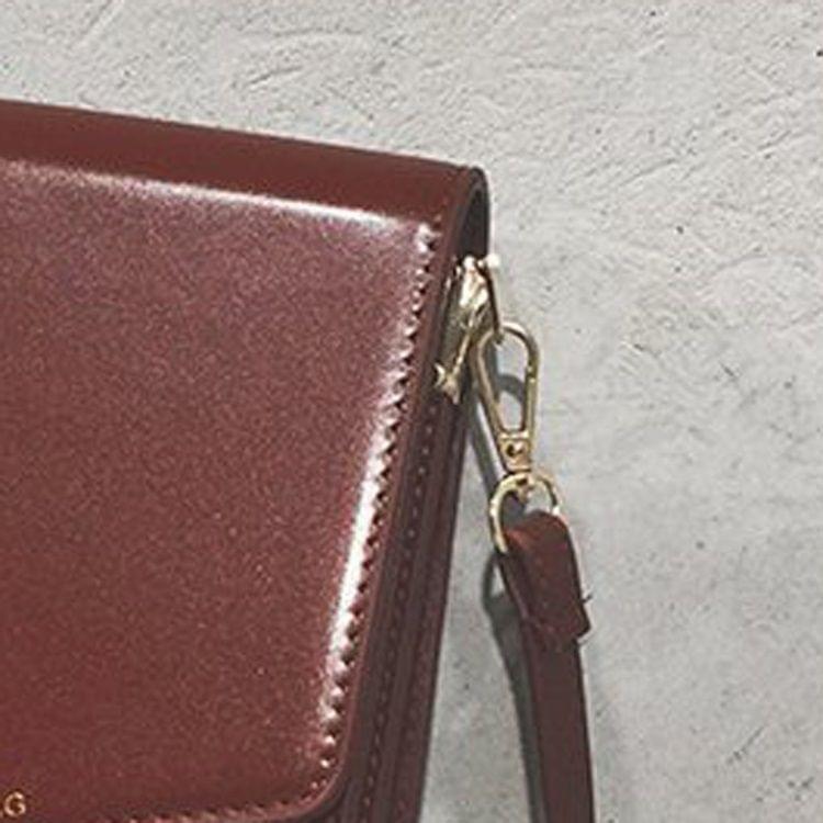 Magnetic Buckle Small Square Bag PU Leather Single Shoulder Bag Ladies Handbag Messenger Bag (Black)