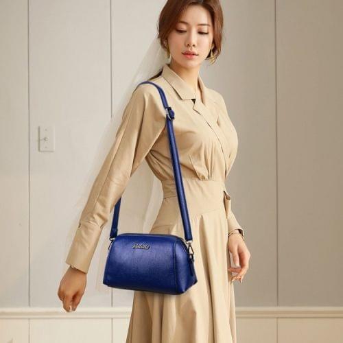 Small Pillow Bag PU Leather Single Shoulder Bag Ladies Handbag Messenger Bag (Blue)