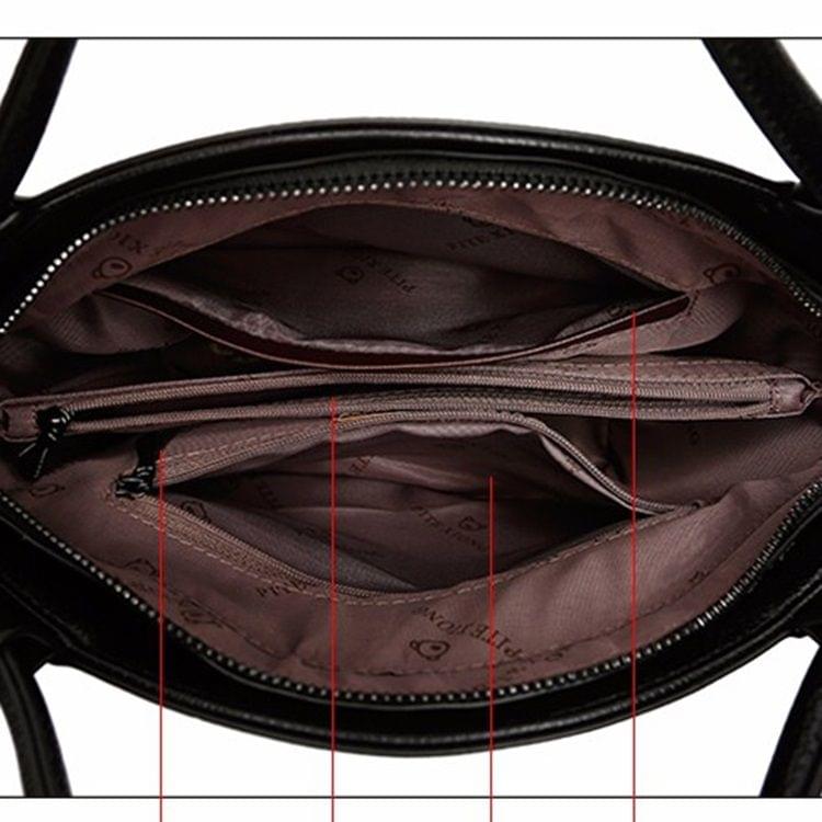 Snakeskin Texture PU Leather Casual Shoulder Bag Messenger Bag Ladies Handbag (Black)