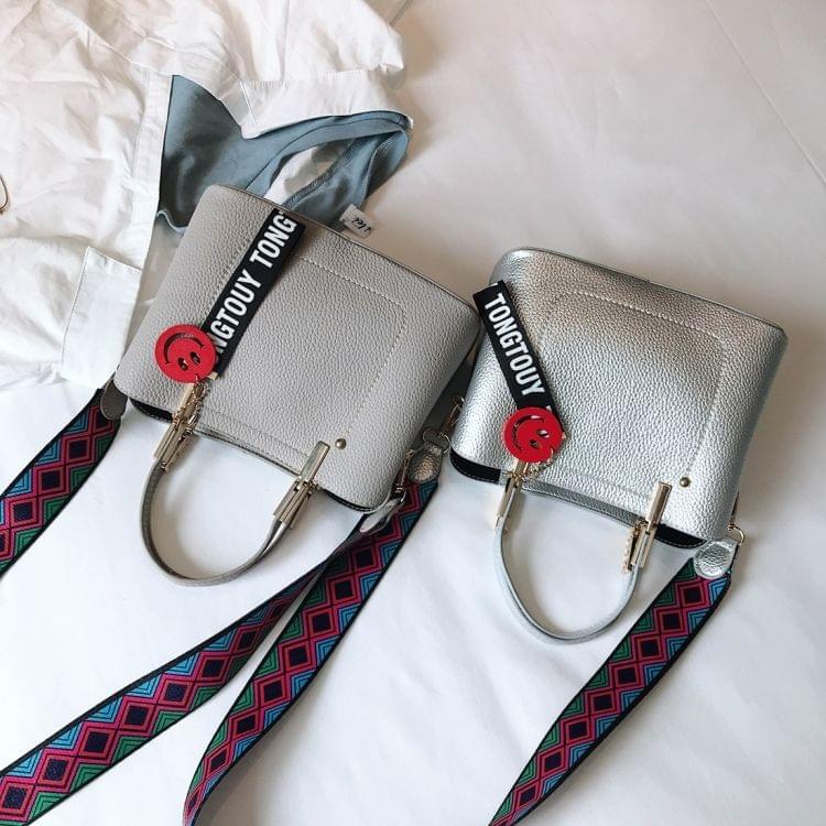 Double-Shoulder Straps PU Leather Single Shoulder Bag Messenger Bag Ladies Handbag (Grey)