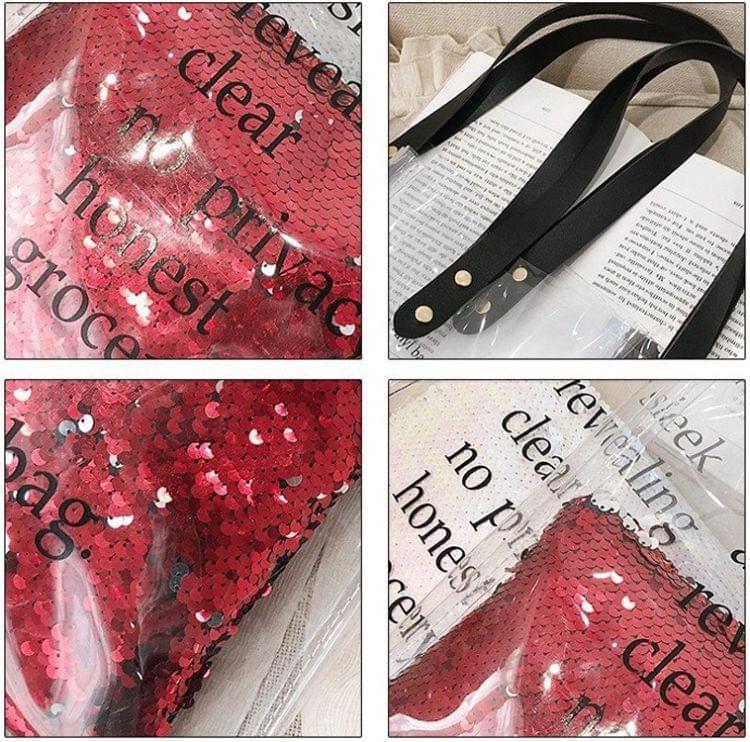 Sequin Inner Bag Clear PC Single Shoulder Bag Ladies Handbag (Colour)