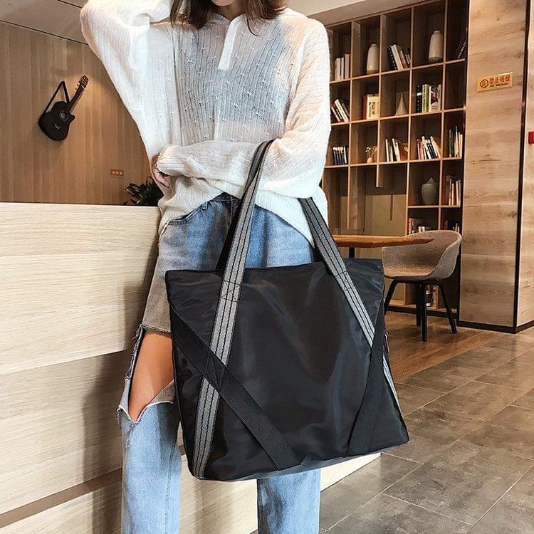 Leisure Fashion Oxford Cloth Shoulder Bag(Black)
