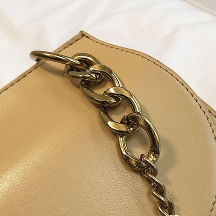Magnetic Buckle PU Leather Chain Single Shoulder Bag Ladies Handbag Messenger Bag (Brown)