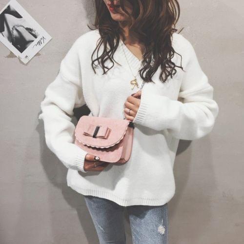 Suede Surface PU Leather Shoulder Bag Ladies Handbag Messenger Bag (Pink)