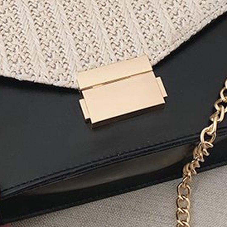 Metal Handle PU Single Shoulder Bag Ladies Handbag Messenger Bag (Black)