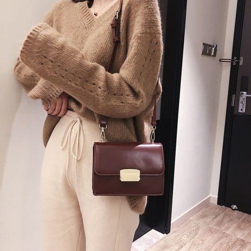 Double Layer Casual PU Shoulder Bag Square Bag Ladies Handbag Messenger Bag (Red)
