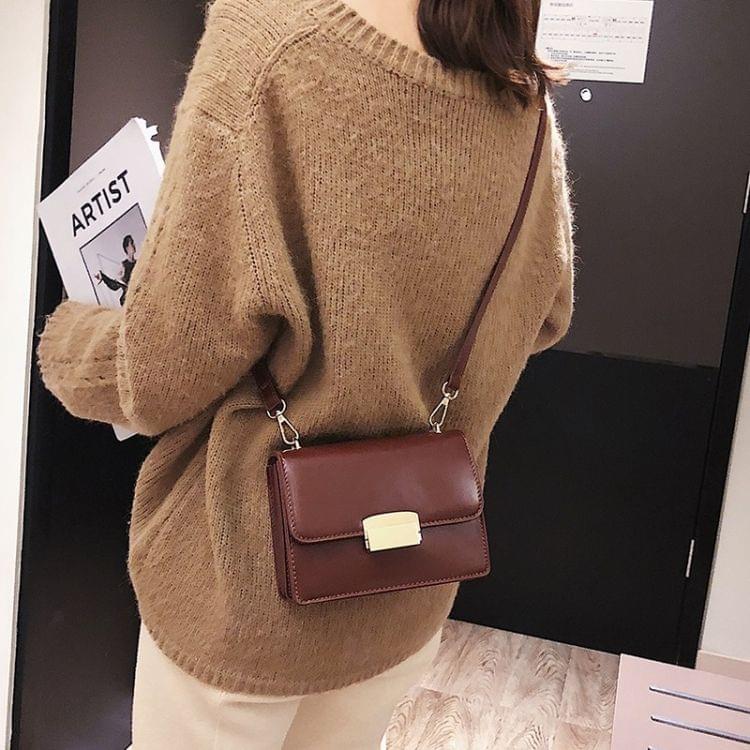 Double Layer Casual PU Shoulder Bag Square Bag Ladies Handbag Messenger Bag (Red)