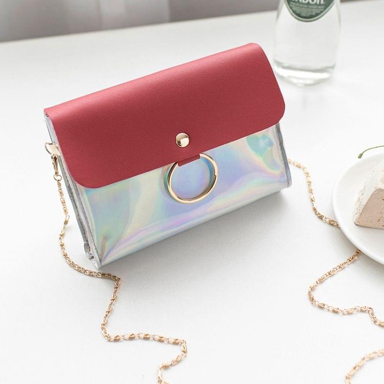 Laser Crossbody Bag For Women Chain Mini Shoulder Bag Circle Small Messenger Bag Womens Handbags Purses Evening Clutch Bags(Gray)