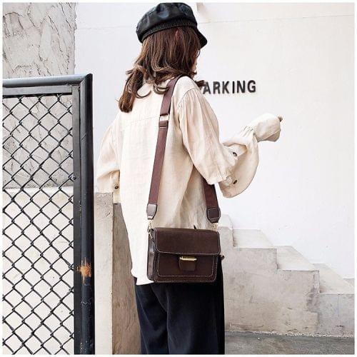 Magnetic Buckle PU Leather Single Shoulder Bag Ladies Handbag Messenger Bag (Coffee)