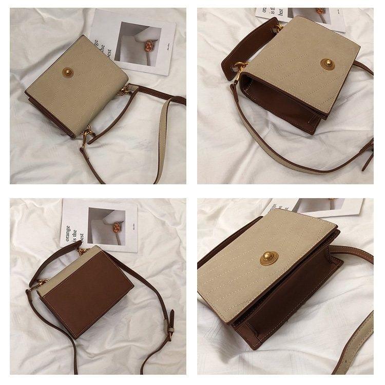 Matte PU Leather Single Shoulder Bag Ladies Handbag Messenger Bag (Beige)