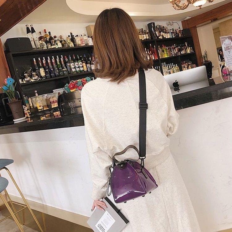 Cone Shaped Clear Single Shoulder Bag Ladies Handbag Messenger Bag (Purple)