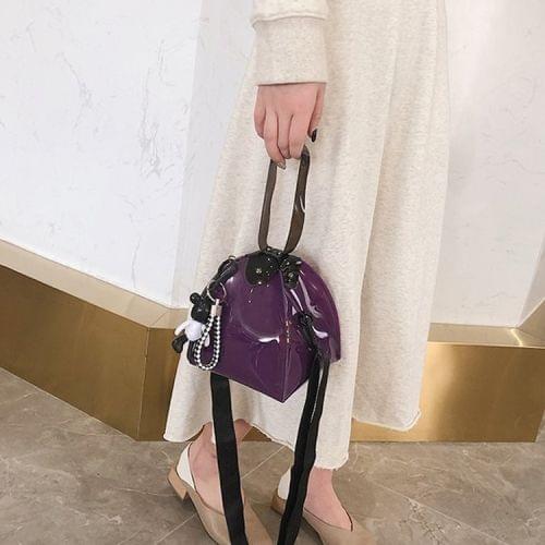 Cone Shaped Clear Single Shoulder Bag Ladies Handbag Messenger Bag (Purple)