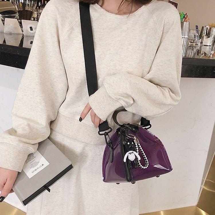 Cone Shaped Clear Single Shoulder Bag Ladies Handbag Messenger Bag (Purple)