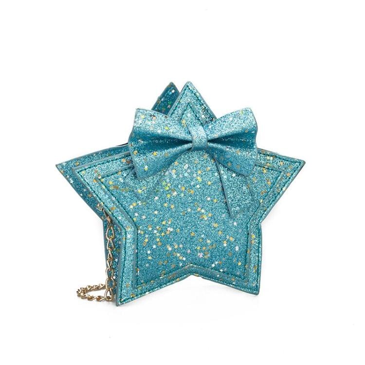 Fashion Princess Bag Sequins Star Messenger Bag Girls Purse Cute Children Luxury Glittering Package(Red)