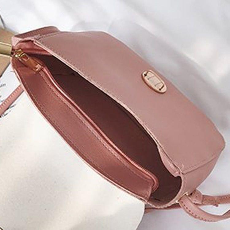 PU Leather Single Shoulder Bag Ladies Handbag Messenger Bag, Size: S (Pink)