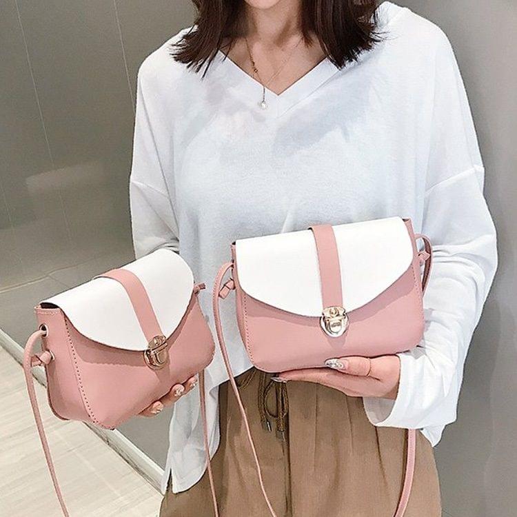 PU Leather Single Shoulder Bag Ladies Handbag Messenger Bag, Size: S (Pink)
