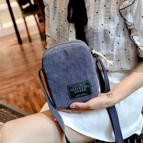 Corduroy Messenger Bag Fashion Plush Ladies Handbag Small Square Bag Mobile Phone Bag (Blue)