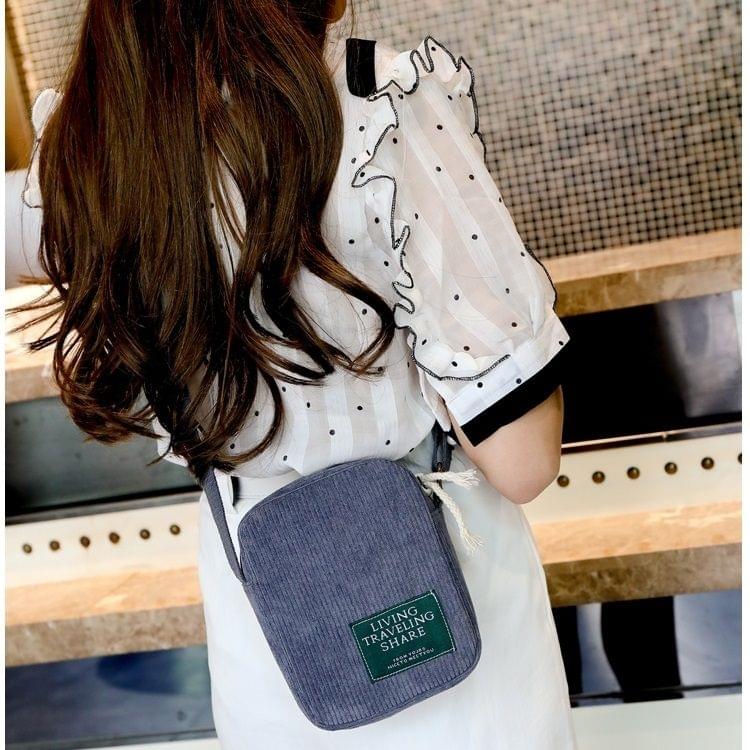 Corduroy Messenger Bag Fashion Plush Ladies Handbag Small Square Bag Mobile Phone Bag (Blue)