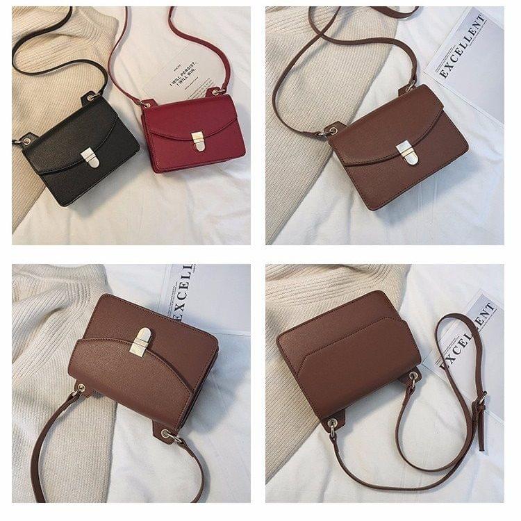 Pure Color Casual Small Square Bag Handbag Single Shoulder Bag Messenger Bag (Khaki)