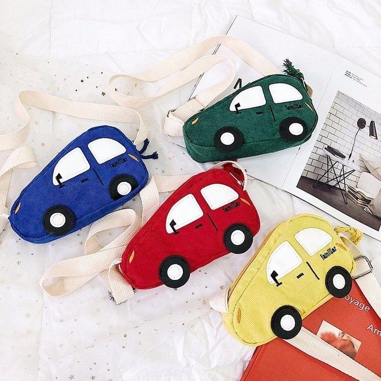 Car-shape Corduroy Single Shoulder Bag Ladies Handbag Messenger Bag (Green)