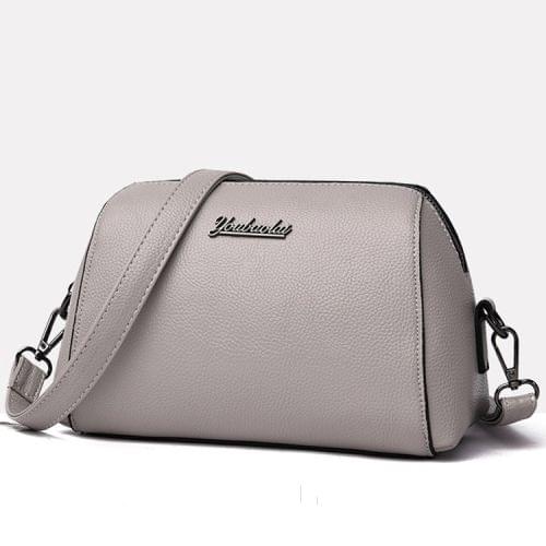 Small Pillow Bag PU Leather Single Shoulder Bag Ladies Handbag Messenger Bag (Grey)