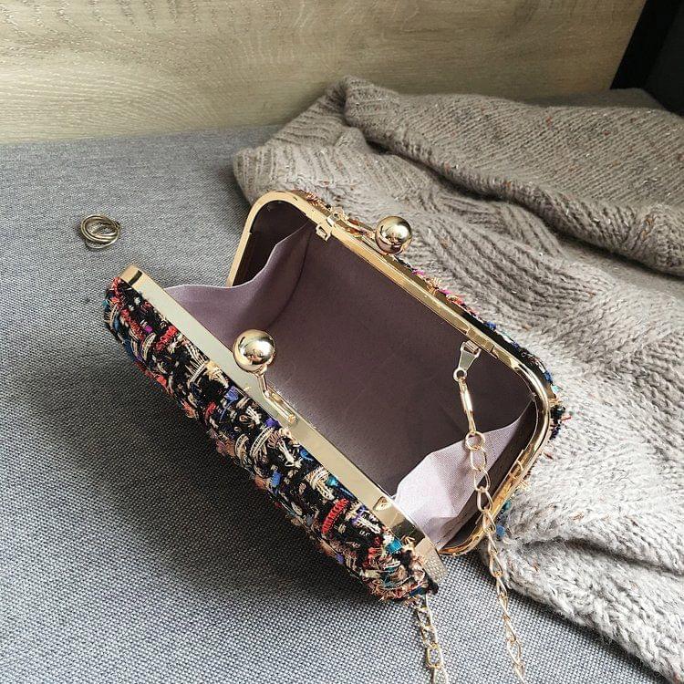 Leisure Fashion Chain Slant Shoulder Bag(White)