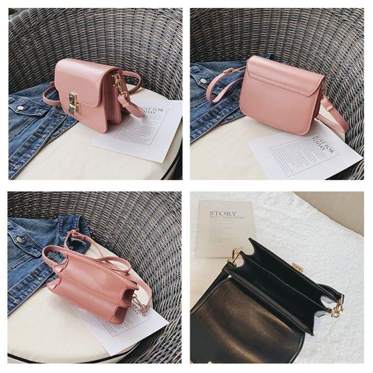 Lock Buckle Pure Color PU Leather Single Shoulder Bag Ladies Handbag Messenger Bag (Red)