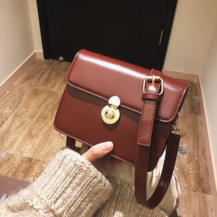 Casual PU Shoulder Bag Square Bag Ladies Handbag Messenger Bag (Red)