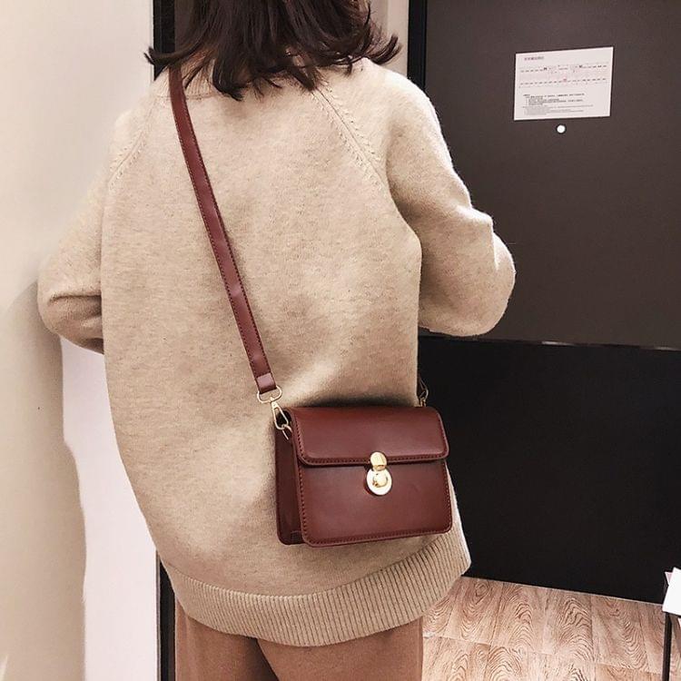 Casual PU Shoulder Bag Square Bag Ladies Handbag Messenger Bag (Red)