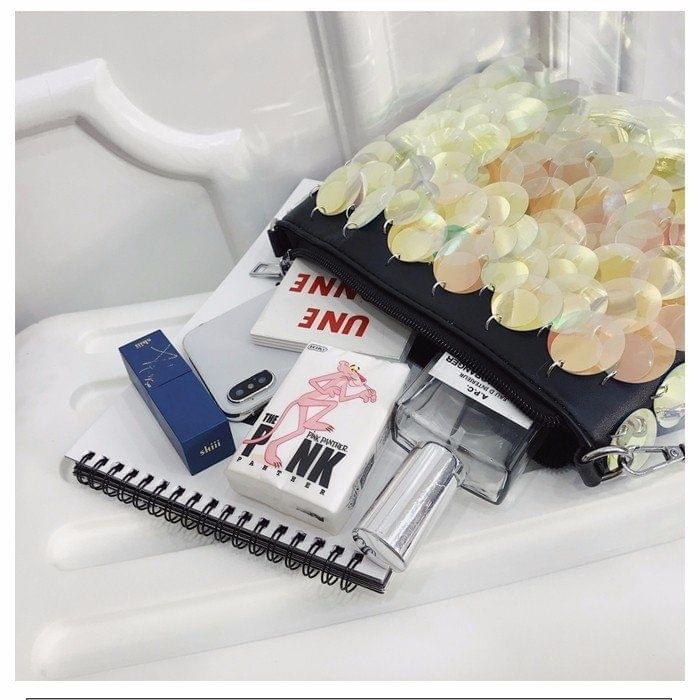Fashion Sequins Fairy Chain Handbag Single Shoulder Bag Messenger Bag (White)