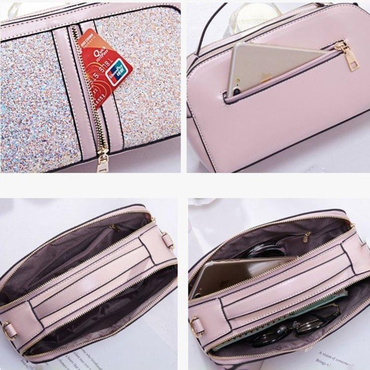Sequin Casual Shoulder Bag Ladies Handbag Messenger Bag (Pink)