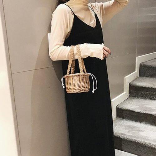 Weaving Basket Single Shoulder Bag Ladies Handbag Messenger Bag (S)