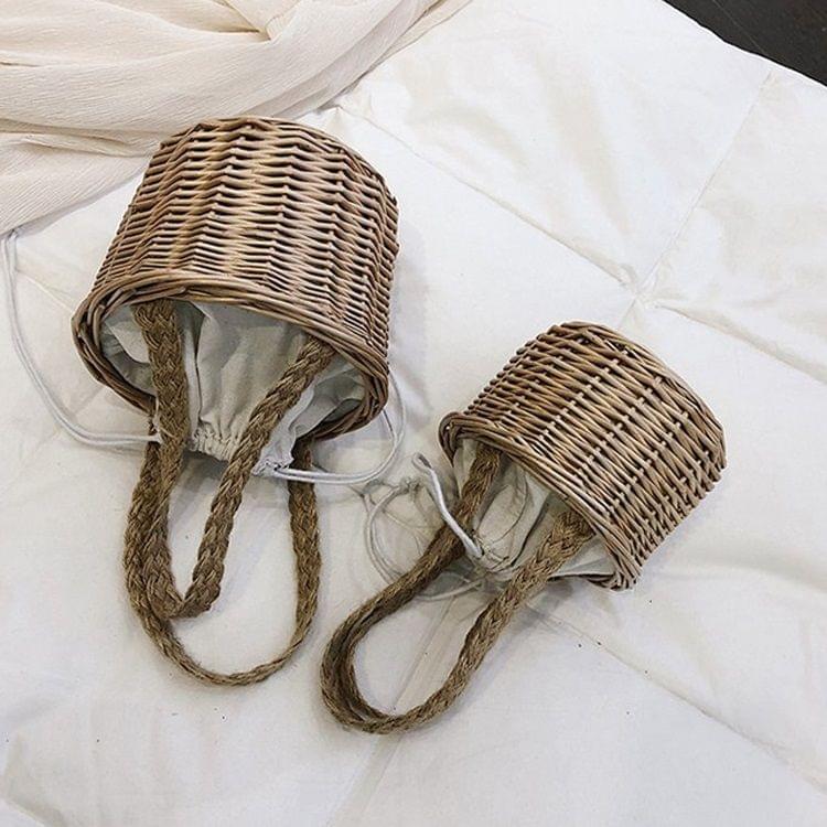 Weaving Basket Single Shoulder Bag Ladies Handbag Messenger Bag (S)