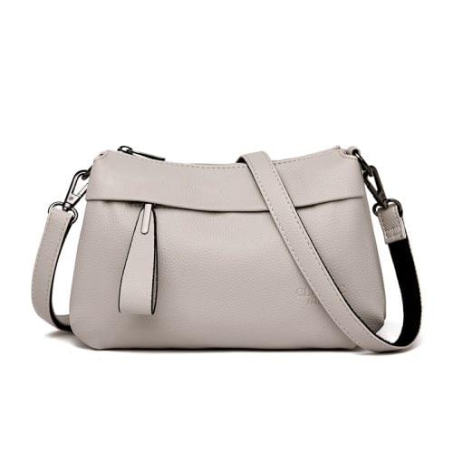 Litchi Texture Retro PU Multi-layer Messenger Bag Single Shoulder Bag Ladies Handbag (White)